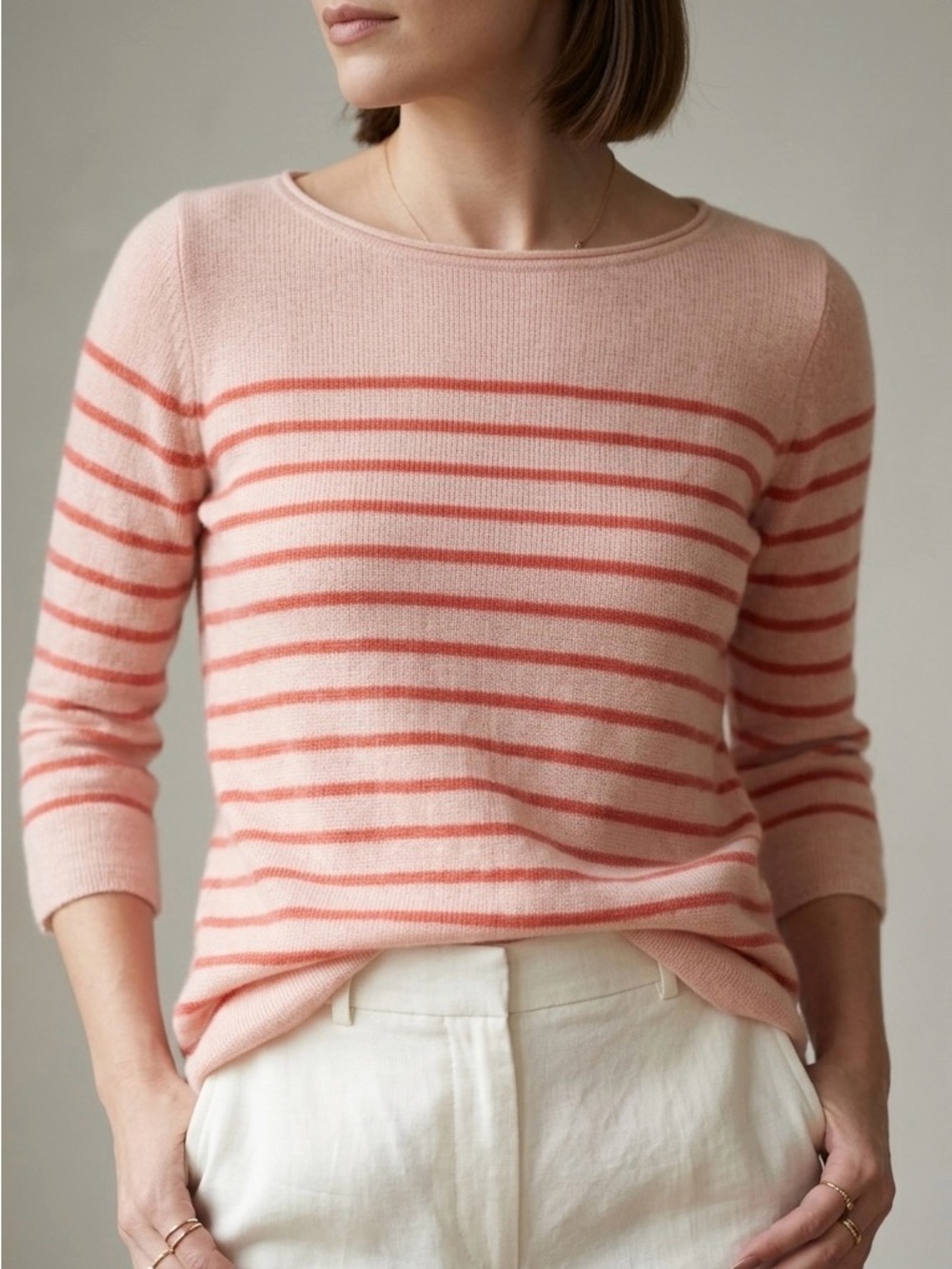 CALYPSO ST. BARTH Cashmere Striped Boat Neck Sweater XS